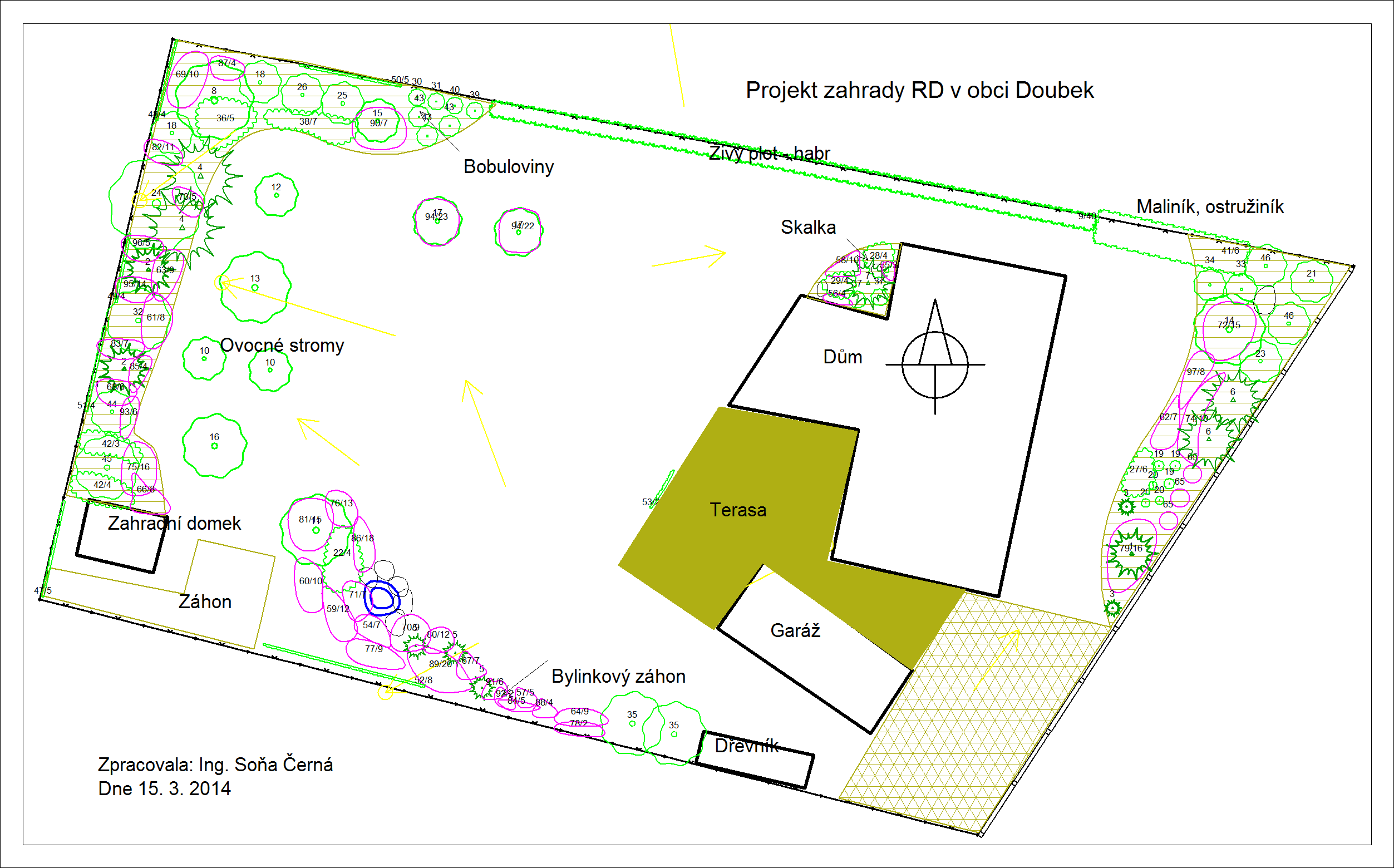 Půdorys projektu v obci Doubek u Říčan